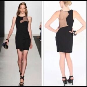 Bcbgmaxazria Runway Black Asymmetrical Dress Size 6